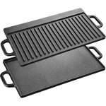 Plaque en fonte avec poignes, plaque de cuisson double face en fonte de qualit suprieure pour barbecue ...