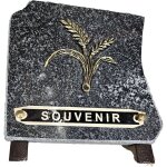 Plaque funraire souvenir pi de bl - granit noir