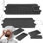 Plaque de gril en fonte double face pour r�chaud mega 52x25cm