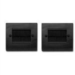 Plaque murale 1 prise avec brosse de chasse d'eau et range c�ble noir