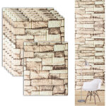 Plaques murales autocollantes 3d 35�38 cm ? lot de 10 ? effet pierre r�tro ? stickers muraux pour salon, ...