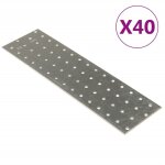 Vidaxl - plaques perfores 40 pcs 2 mm 300x80 mm acier galvanis