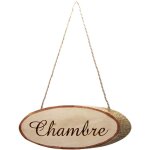 Plaque de porte chambre en rondin de bois