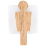 Plaque de porte wc en acacia modele homme sur sticker - naturel - tendance