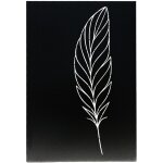 Plaque de protection murale verticale d�co plume acier l. 81 x h. 120 cm karnel edilinox