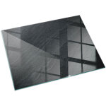 Plaque de protection rectangulaire en verre tremp� de sol d�corative imprim�e sous chemin�e texture de ...