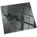 Plaque de protection de sol en verre tremp� pour chemin�e ou po�le � bois pare - feu contre les �tincelles ...