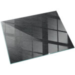 Plaque de protection de sol en verre tremp� pour chemin�e et po�le � bois pare - feu contre les �tincelles ...