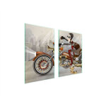 Plaque de protection en verre pour cuisine 65x52 moto