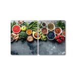 Kesper - plaques de protection en verre pour la cuisinire, 2 pices healthy food