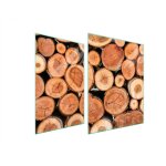 Plaque de protection en verre pour po�le � bois 70x52