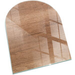 Plaque rectangulaire pare - feu en verre tremp� pour chemin�e protection du sol contre la chaleur motif ...