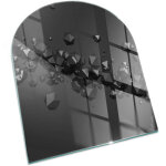 Plaque rectangulaire de sol sous po�le � bois en verre tremp� protection thermique du plancher nuage ...