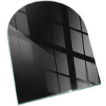 Plaque rectangulaire de sol en verre tremp� sous chemin�e protection parquet et plancher couleur graphite ...