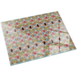 Plaque rectangulaire en verre tremp� de sol imprim�e sous chemin�e style loft et industriel motifs polygonaux ...