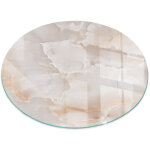 Plaque ronde d�corative de sol avec impression sous chemin�e protection et design motif pierre naturelle ...