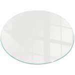 Plaque ronde pare - feu en verre tremp� pour chemin�e protection du sol contre la chaleur couleur ivoire ...