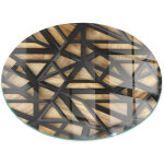 Plaque ronde de protection de sol en verre pour chemin�e ou po�le moderne anti - chaleur et �tincelles ...