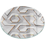 Plaque ronde de protection de sol en verre tremp� pour chemin�e ou po�le � bois pare - feu contre les ...