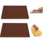 Plaque en silicone pour four, 2 pi�ces silicone plaque g�noises g�teau antiadh�sif plateau � rouler, ...