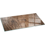 Plaque de sol sous po�le � bois en verre tremp� protection thermique du plancher motif de bois naturel ...