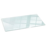 Plaque de verre clair pour po�le de chemin�e de four tremp� 125x50 cm rectangulaire protection thermique ...