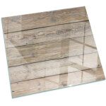 Plaque en verre tremp� sous chemin�e et po�le protection sol parquet texture de planches de bois carr�e ...