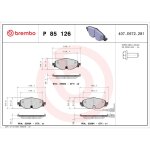 Plaquettes de frein avant brembo p85126 Plaquettes de frein avant brembo p85126