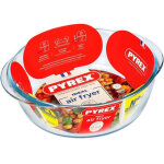 Plat air fryer pyrex 1450144 - rond - en verre borosilicate - 26 cm