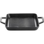 Plat en fonte �maill�e avec 2 poign�es - fond wave