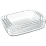Plat  four, lot de 3 (3 tailles), rectangulaire, pour vos lasagnes ou votre gratin, transparent - relaxdays ...