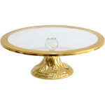 Plat � g�teau, plat de service, plat � tarte assiette du d�ner gold