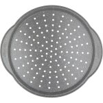 Plat pizza rond perfor� 37cm pierre marbr�e antiadh�sif cuisson homog�ne jusqu?� 220�c id�al pour f�tes ...