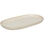 Plat de pr�sentation 'terre inconnue' 37cm beige