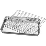 Plateau de barbecue, plaque de cuisson plate en acier inoxydable avec grille, plaque de cuisson carr�e, ...