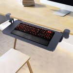 Plateau pour clavier 52 x 25 cm, fixation sans perage, plateau pour clavier avec pince en c rglable, ...