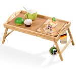 Floordirekt - plateau de lit en bambou avec pieds pliables utah pratique, lgant et durable