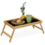 Plateau de lit pliable en bambou