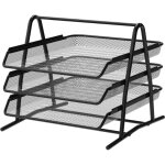 Plateau organisateur de bureau et de documents 3 niveaux noir. dossier a4, caisson de bureau, classeurs, ...
