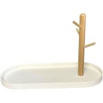 Plateau porte - cl�s pour table d'entr�e, plateau organisateur avec 3 �tag�res en bois pour cl�s, bracelets, ...