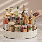 Plateau de rangement rond pour �pices, plateau tournant de cuisine pour r�frig�rateur rotatif � 360�, ...
