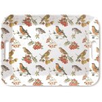 Plateau rectangulaire oiseaux et baies ? 46, 5 x 32, 5 cm