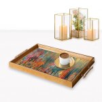 Plateau de service plateau de service 100% verre � boire multicolore