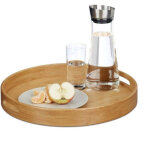 Plateau de service bambou rond