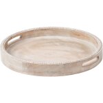 Plateau de service d�coratif en bois de manguier marron clair damanhur