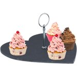 Plateau de service, design romantique, avec poignée, pour fromage / desserts / sushis, 25 x 25 cm, noir ... Plateau de service, design romantique, avec poignée, pour fromage / desserts / sushis, 25 x 25 cm, noir ...