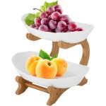 Plateau de service de fruits � 2 niveaux pr�sentoir � fruits moderne support de panier de fruits bol ...