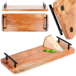 Plateau de service avec poign�es en m�tal plateau � collation 40 cm