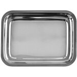 Plateau de service rectangulaire en acier inoxydable polissage haute brillance