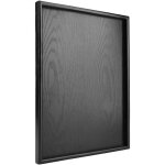 Plateau de service rectangulaire en bois massif pour th, caf, collation, repas, assiette, 40 x 30 cm ...